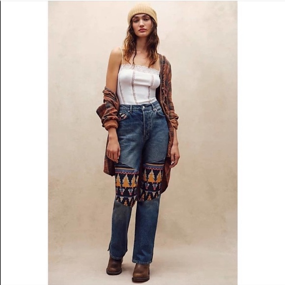 NWOT We the Free Rocky Mountain Straight Leg High Rise Button Fly Jeans Size 27 - Picture 8 of 16